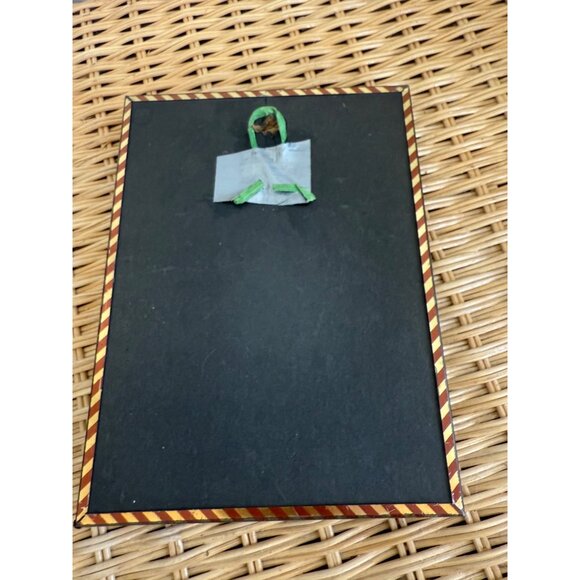 Vintage 40's Reverse Painted Victorian Couple Toddle Convex Glass Picture - Picture 8 of 8